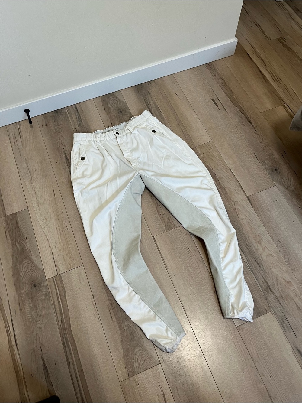 Men's White Contrast-Panel Jogger Sweatpants